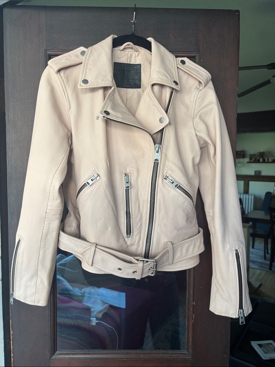All Saints Jackets & Blazers - ALLSAINTS Balfern leather jacket - light pink - size 6.